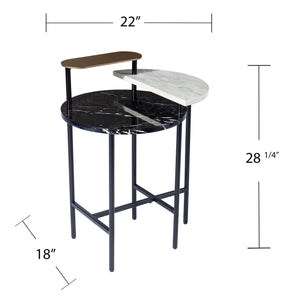 Round side table with display storage Image 7