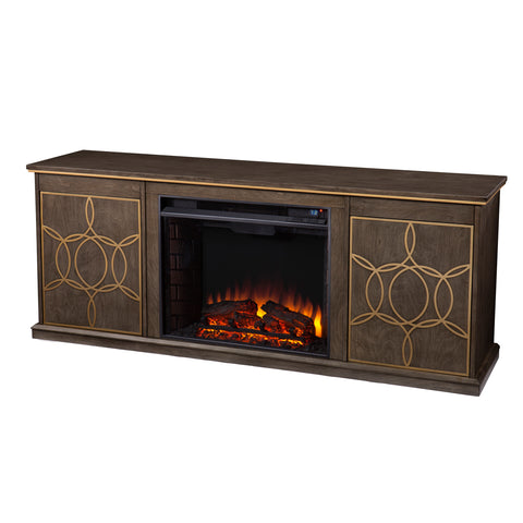 Image of Low-profile media console w/ electric fireplace Image 5
