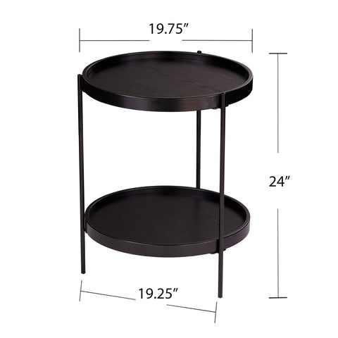 Image of Round side table w/ storage Image 7
