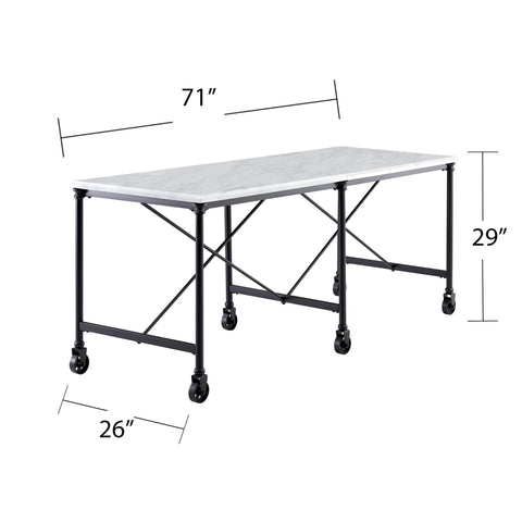 Image of Multipurpose kitchen or craft table on wheels Image 10