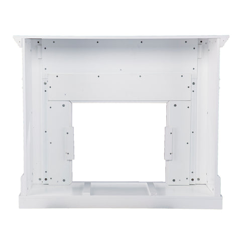 Image of Classic electric fireplace w/ modern marble surround Image 6