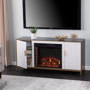 Modern electric fireplace w/ media storage Image 5