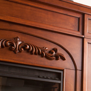 Handsome bookcase fireplace w/ striking woodwork details Image 2
