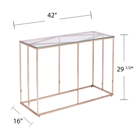 Image of Nicholance Contemporary Glass-Top Console Table