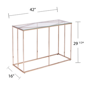 Modern console table w/ glass top Image 8