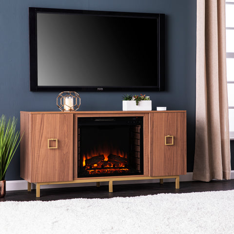 Image of Media cabinet w/ electric fireplace Image 1