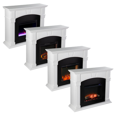 Two-tone hued electric fireplace Image 6