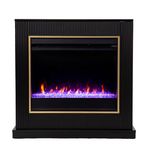 Image of Modern electric fireplace w/ color changing flames Image 3