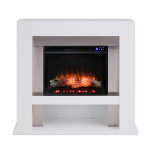 Industrial electric fireplace in contemporary silhouette Image 3