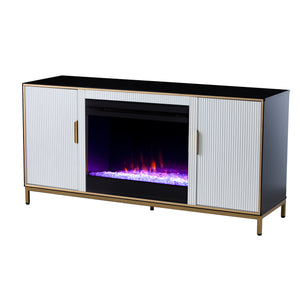 Modern electric fireplace w/ media storage Image 4