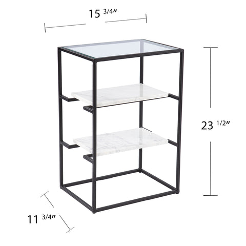 Image of Paignton Glass-Top End Table w/ Storage