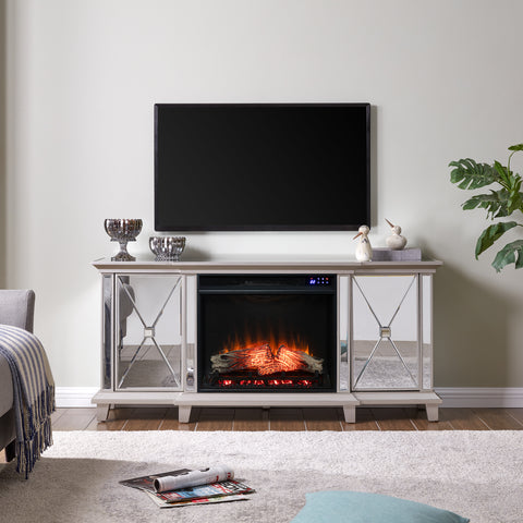 Image of Toppington Mirrored Touch Screen Electric Fireplace