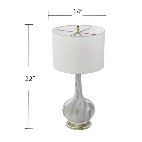 Image of Faux marble table lamp w/ shade Image 8