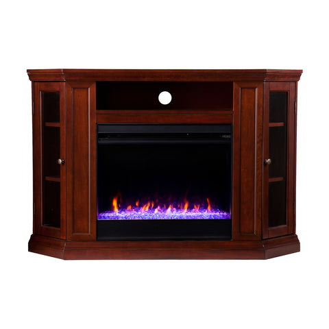 Image of Corner convertible media fireplace w/ color changing flames Image 3