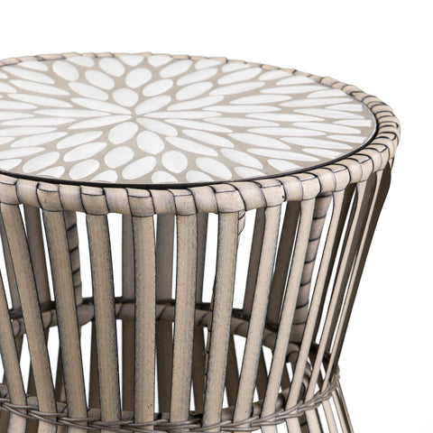 Image of Outdoor accent table w/ mosaic tile top Image 6