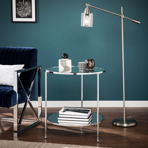Image of Risa End Table - Glam Style - Chrome