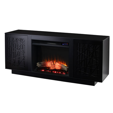 Image of Low-profile media cabinet w/ electric fireplace Image 4