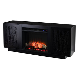 Low-profile media cabinet w/ electric fireplace Image 4