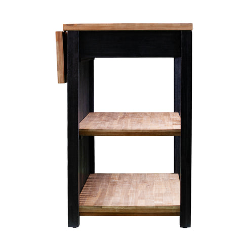 Image of Solid wood kitchen island w/ drop-leaf countertop Image 6