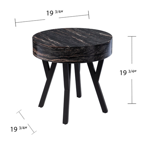 Image of Twemlow Round Faux Marble End Table
